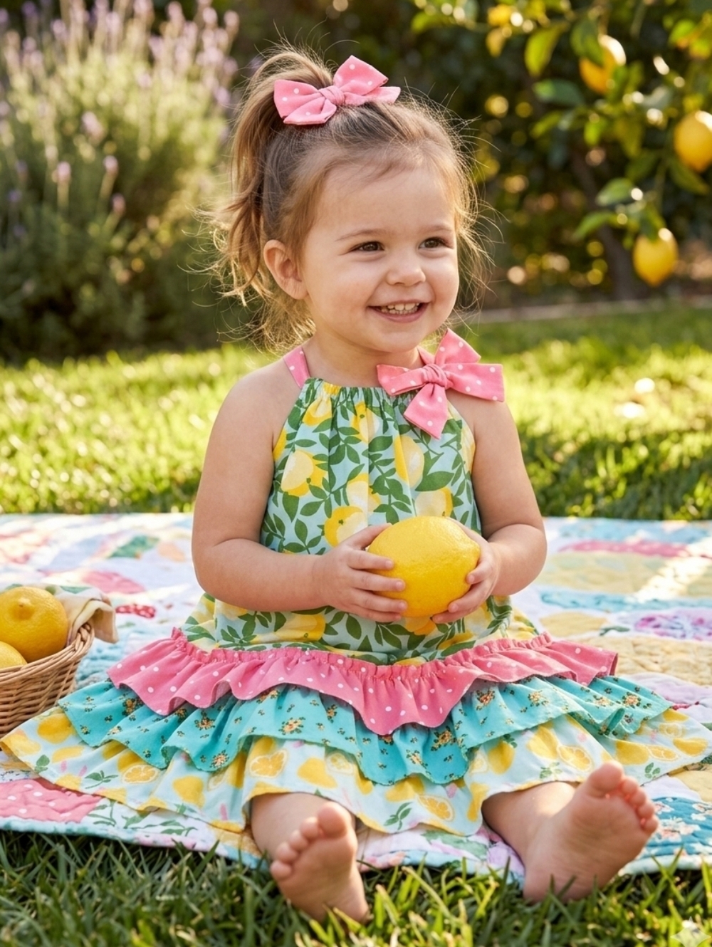 Matilda Jane Mixed Print Brilliant daydream Freshly Squeezed Girl's Dress Size 2